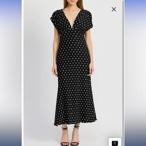 Black & White Polka Dot Midi Dress